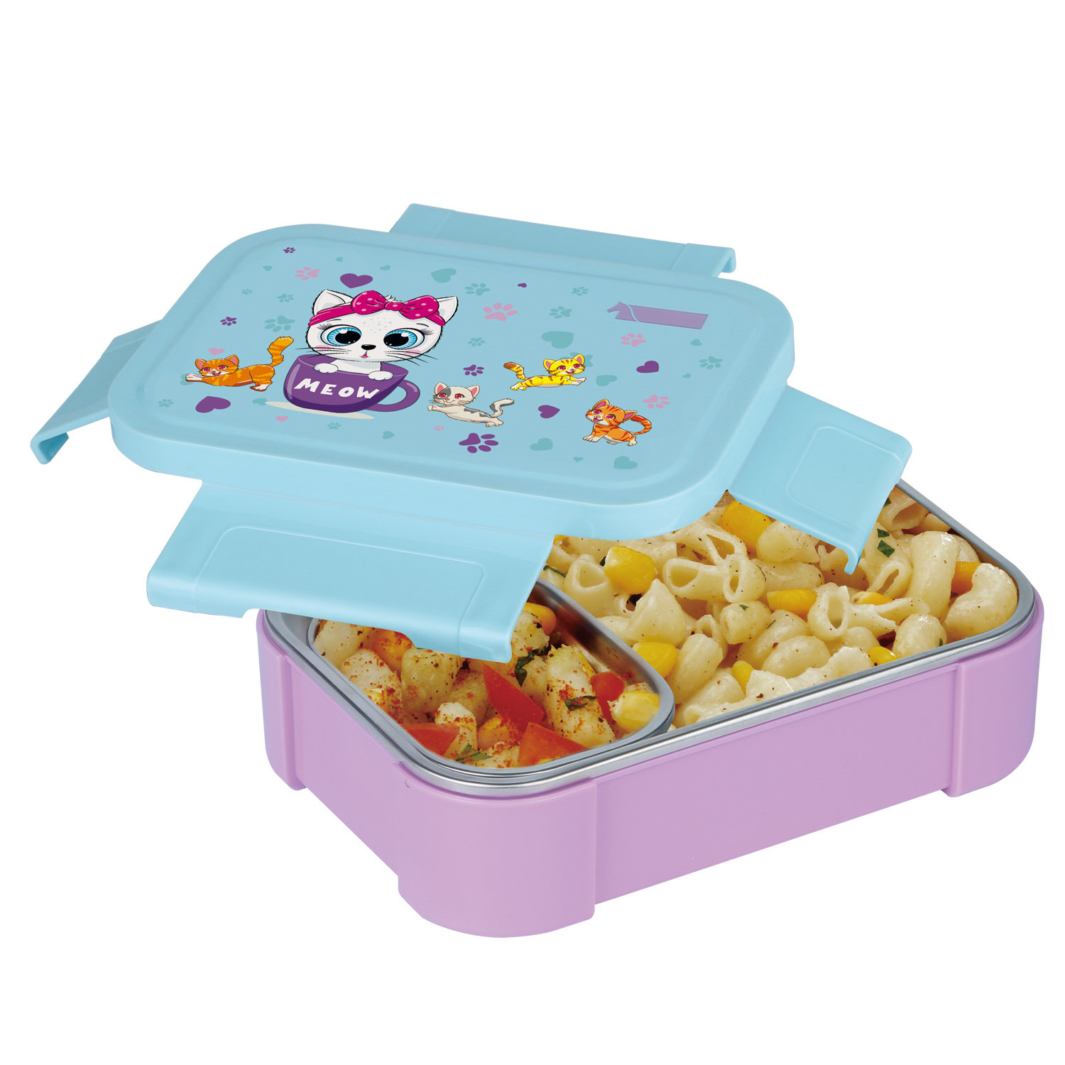 back to school customize printing  800ml portable tiffin bento lunch box with sauce box