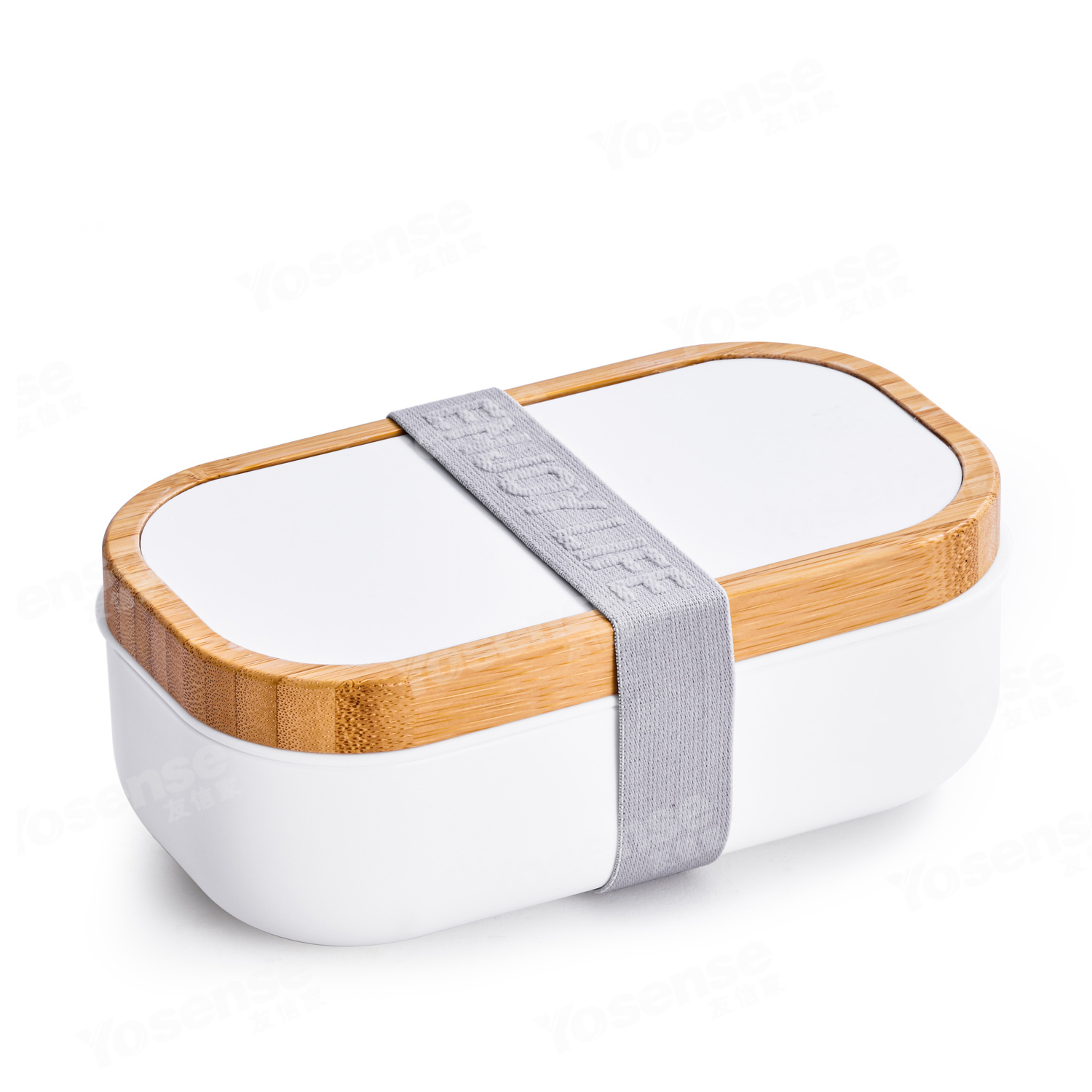 Free name single layer leakproof PREMIUM bento box with natural bamboo lid and utensil