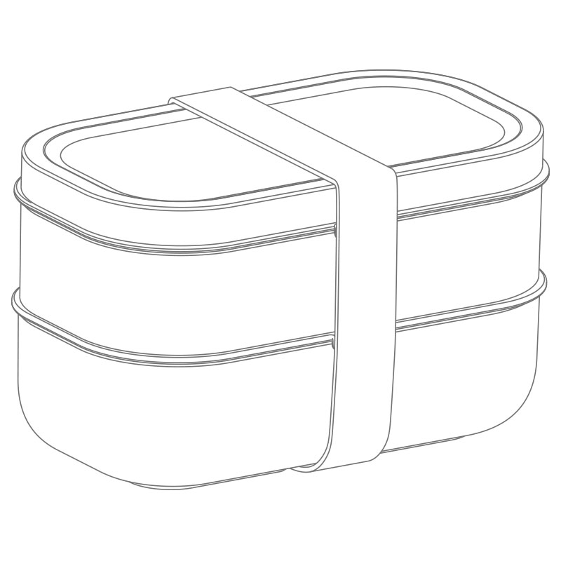 Bento box with natural bamboo lid